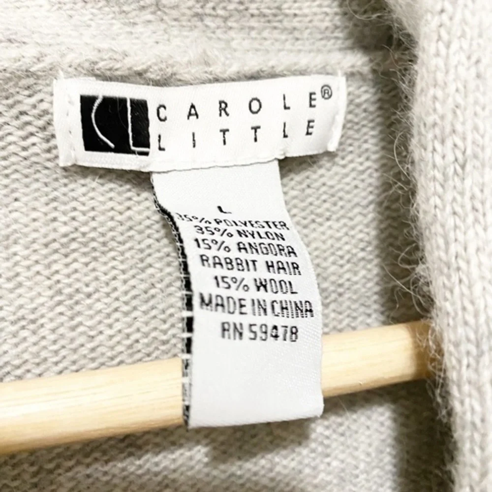 Carole Little Angora Rabit Hair,wool blend sweater cardigan L